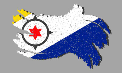 Bonaire grunge flag, Bonaire flag with shadow, vector illustration