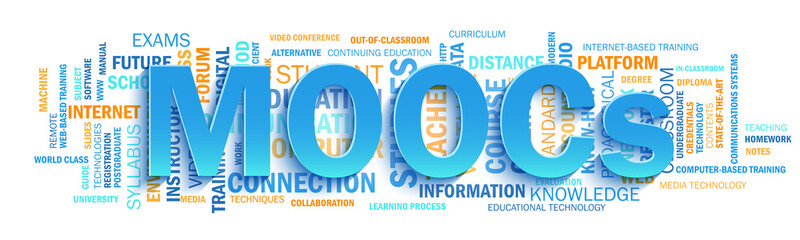 MOOCs word cloud typography banner