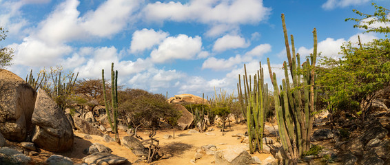 Aruba, die Casibari-Felsen auf der karibischen Insel, Panorama