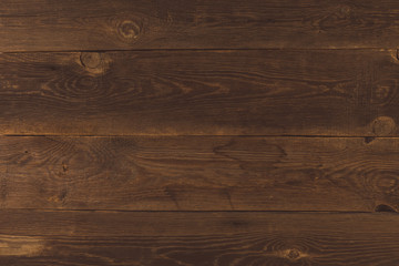 Grunge background of old brown wooden plank. Horizontal stripes
