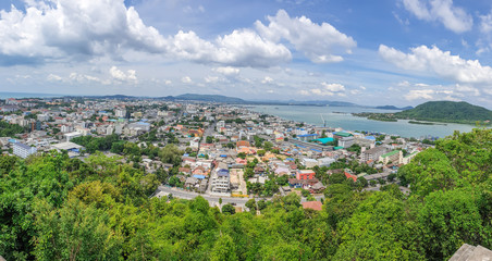 Fototapeta na wymiar panorama view in hatyai city thailand