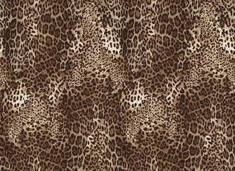 Zelfklevend Fotobehang Seamless leopard skin. © grizsys