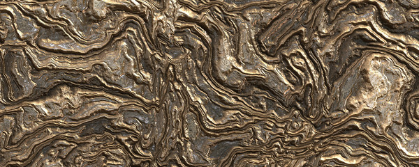 3d illustration wavy rock texture