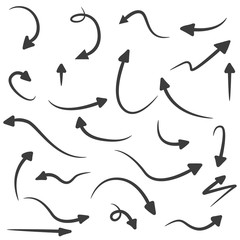 Hand drawn arrow set pointing different directions