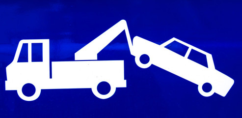 Close-up of a blue traffic sign for a suspended driver's license