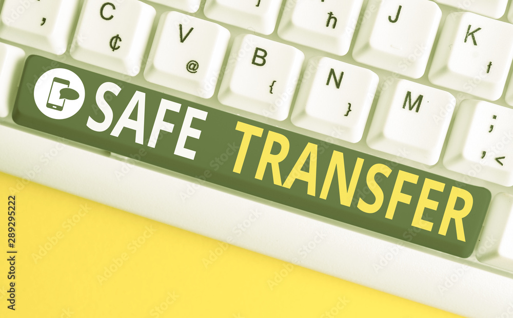 Poster conceptual hand writing showing safe transfer. concept meaning wire transfers electronically not pap