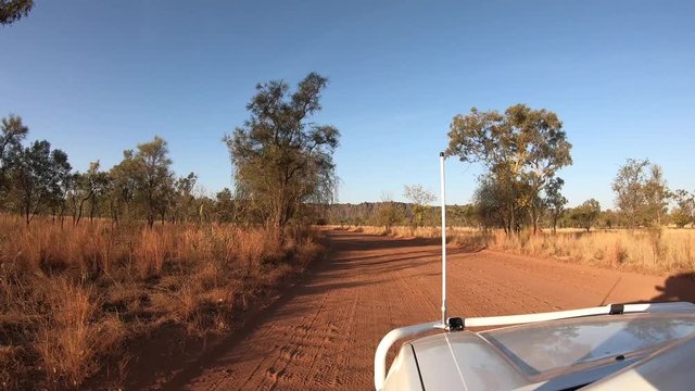 POV (point of view) of 4WD Vehicle driving in the outback of Western Australia
