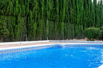 swimming pool in tropical resort