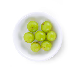 Phyllanthus emblica isolate on white background