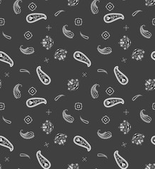 Fashion print for clothes. Seamless ethnic paisley pattern.