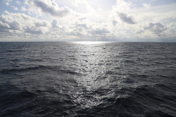sea and sky in the silvery light of the sunset