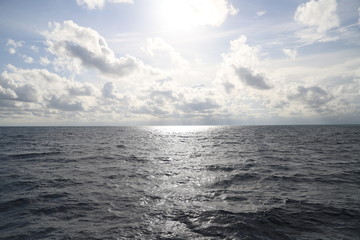 sea and sky in the silvery light of the sunset