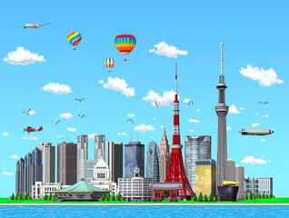 Tokyo city with 3d render