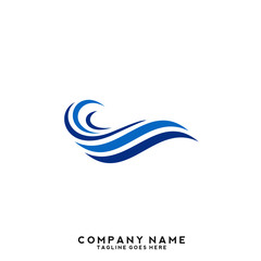 Obraz premium Water wave Logo Template