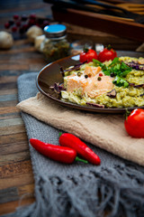 Fillet of Salmon Mashed Broccoli