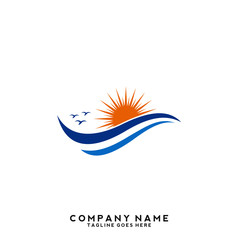 Water wave Logo Template