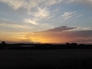 sunset over the lake