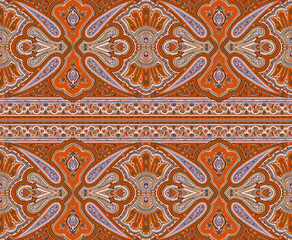 Paisley pattern. Indian rug paisley ornament pattern.
