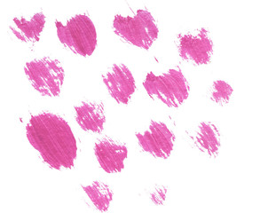 Brush acrylic stroke on the white isolated background.