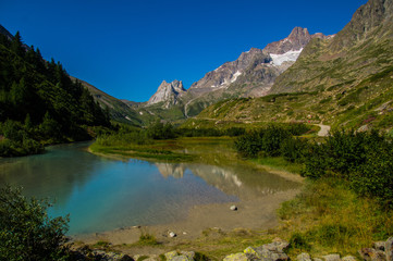 landscape of Italian Alps in Valle d'Aosta