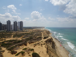 Aerial coastal view of Netanya