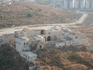 Aerial view of Metzudat Tzedek in Israel