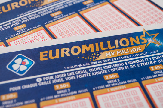 Mulhouse - France - 11 September 2019 - Closeup of french grids of euro millions lotto  from the society la francaise des jeux
