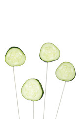 Isolated cucumber on white background