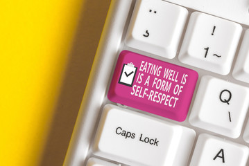 Handwriting text writing Eating Well Is A Form Of Self Respect. Conceptual photo a quote of...