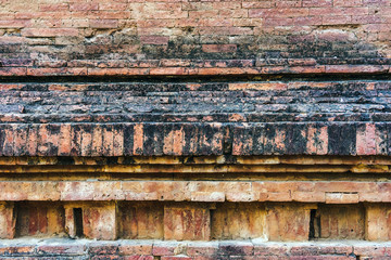 The ancient brick wall was neatly arranged and so strong that there was no space, even a small needle could not penetrate at Dhammayangyi Temple in Bagan, Myanmar.