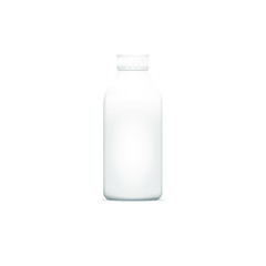 White plastic bottle mockup isolated on white background, vector illustration