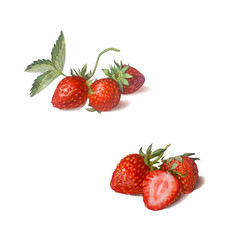 Fresh strawberry isolated on a white background.