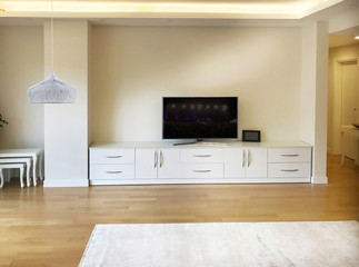 modern living room interior design and television unit