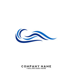 Naklejka premium Water wave Logo Template
