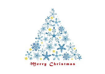 Obraz na płótnie Canvas 雪の結晶のクリスマスツリー