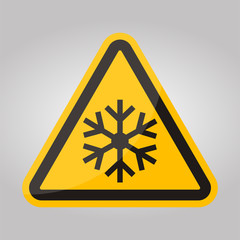 triangle warning sign with snowflake symbol Isolate On White Background,Vector Illustration EPS.10