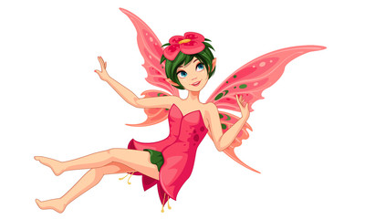 Beautiful flower fairy vector illustration 3