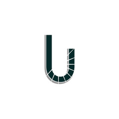 Alphabet Letter U Building Simple Icon Logo Design Template Element Vector