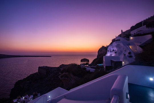 Beatiful sunset in Oia, Santorini