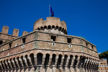 The beautiful Mausoleum of Hadrian also called Sant Angelo Castle built on the year 139 AD