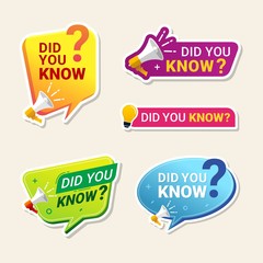 Did You Know Label banner sticker with speech bubble