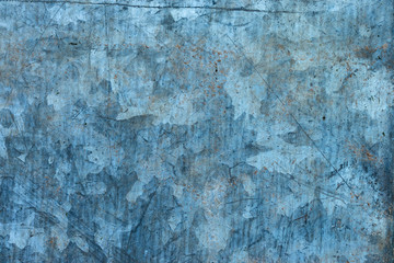 Background in the form of a surface of a thin metal dirty light blue