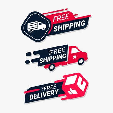 Free shipping delivery service logo badge. Fast time delivery order . Quick shipping delivery icon