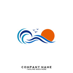 Water wave Logo Template