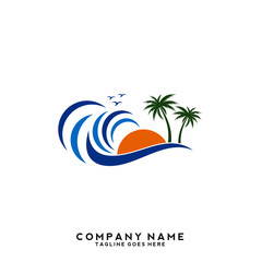 Water wave Logo Template