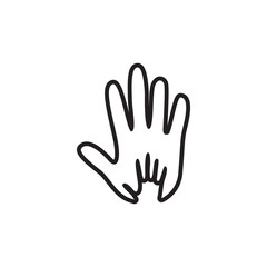 Palm hand graphic design template vector isolated