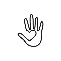 Palm hand graphic design template vector isolated