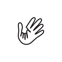 Obraz premium Palm hand graphic design template vector isolated