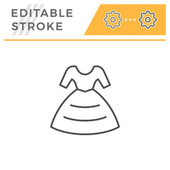 Dress editable stroke line icon