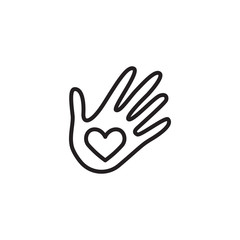 Obraz premium Palm hand graphic design template vector isolated